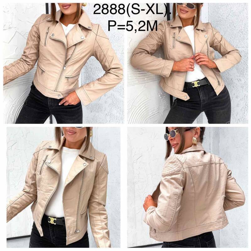 Kurtki damskie skórzana Roz S-XL, 1 Kolor Paczka 5 szt 1